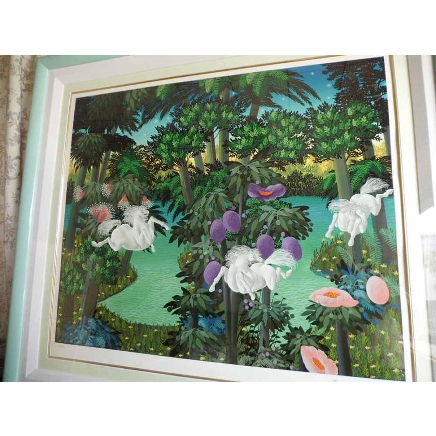 ラモス作 エクリプス 絵画 絵画 ホセ・カルロス・ラモス レイク、インザ、レイン、フォレスト
