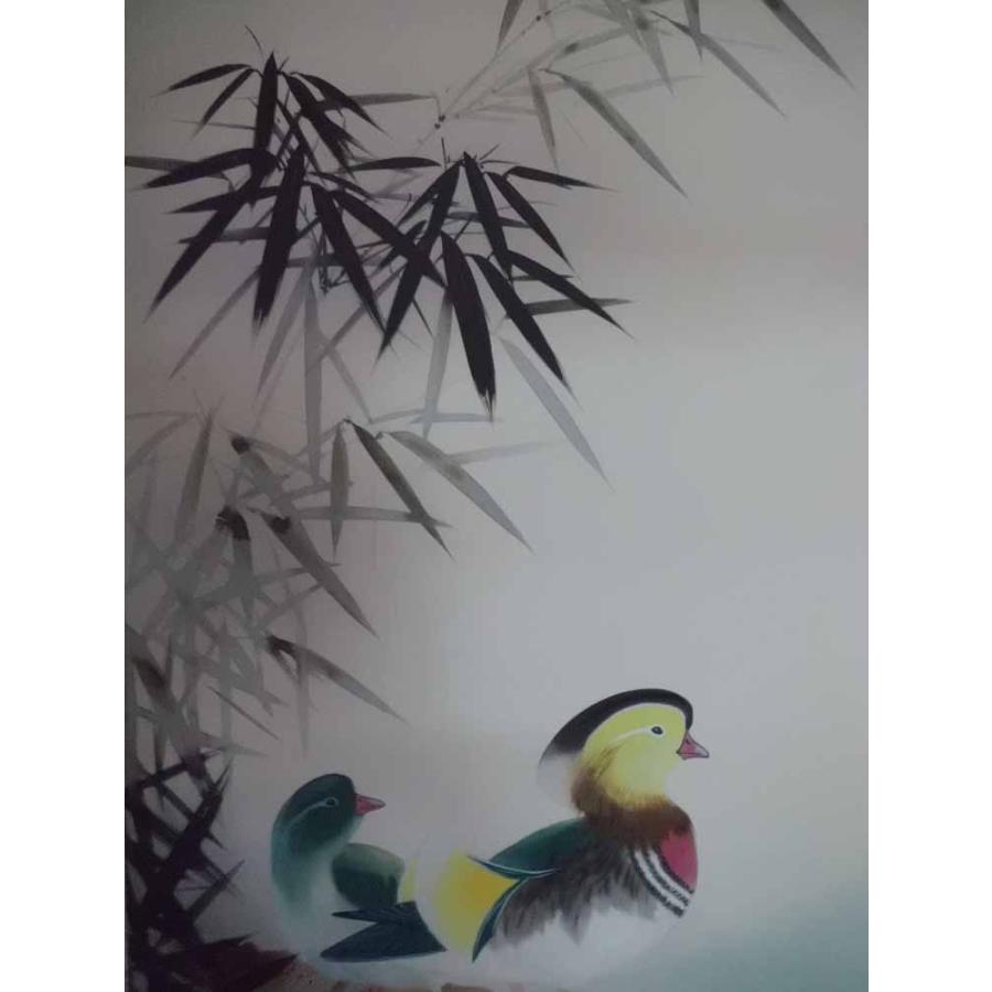 迫力満点の書道作品『観清』工芸作品　大幅　印刷品　掛軸　中国美術品インテリア店飾 掛け軸 鴛鴦 中島清堂 美術名典掲載作家 掛軸 : 古都-京都