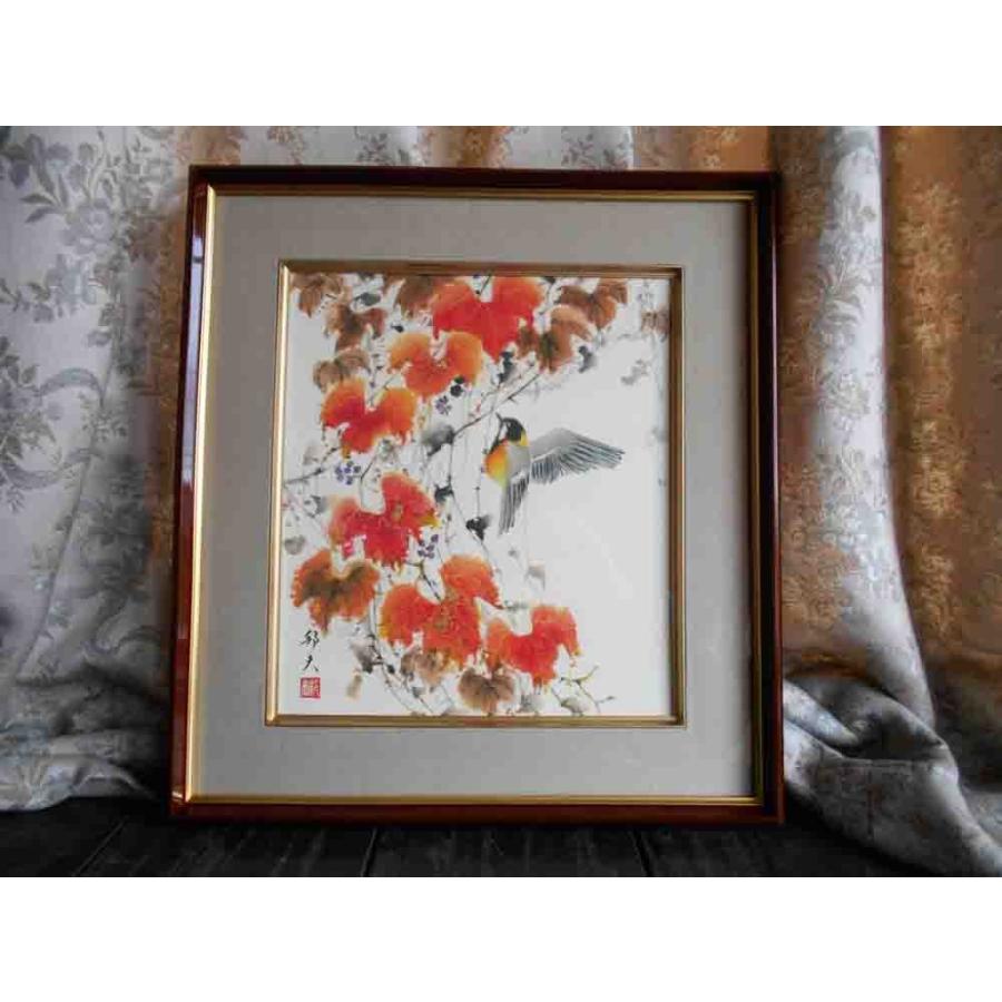 片山邦夫 蔦に小鳥 肉筆 日本画 金彩入り 絵画 : 古都-京都