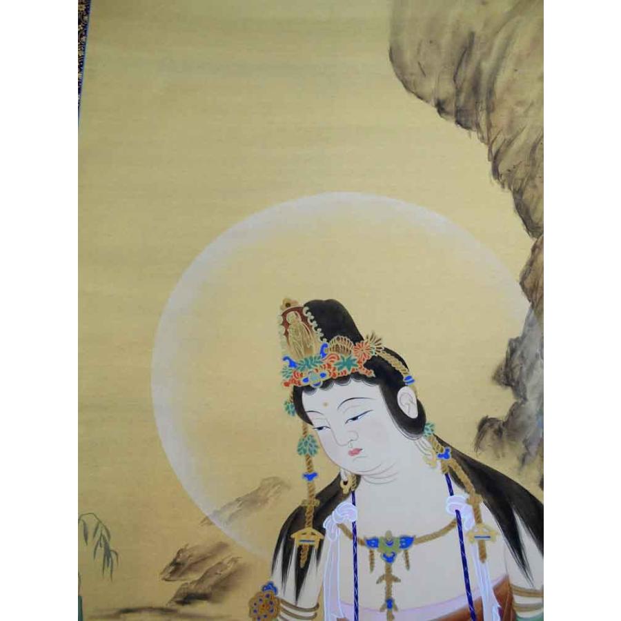 掛軸 無落款『観音立像』仏画 紙本 肉筆 掛け軸 x10856 掛軸 無落款『観音立像』仏画 紙本 肉筆 掛け軸 x10856