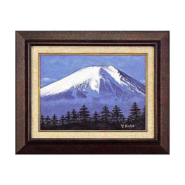 油絵　白富士　加藤芳雄　美術年鑑掲載作家　風景画　全国送料無料