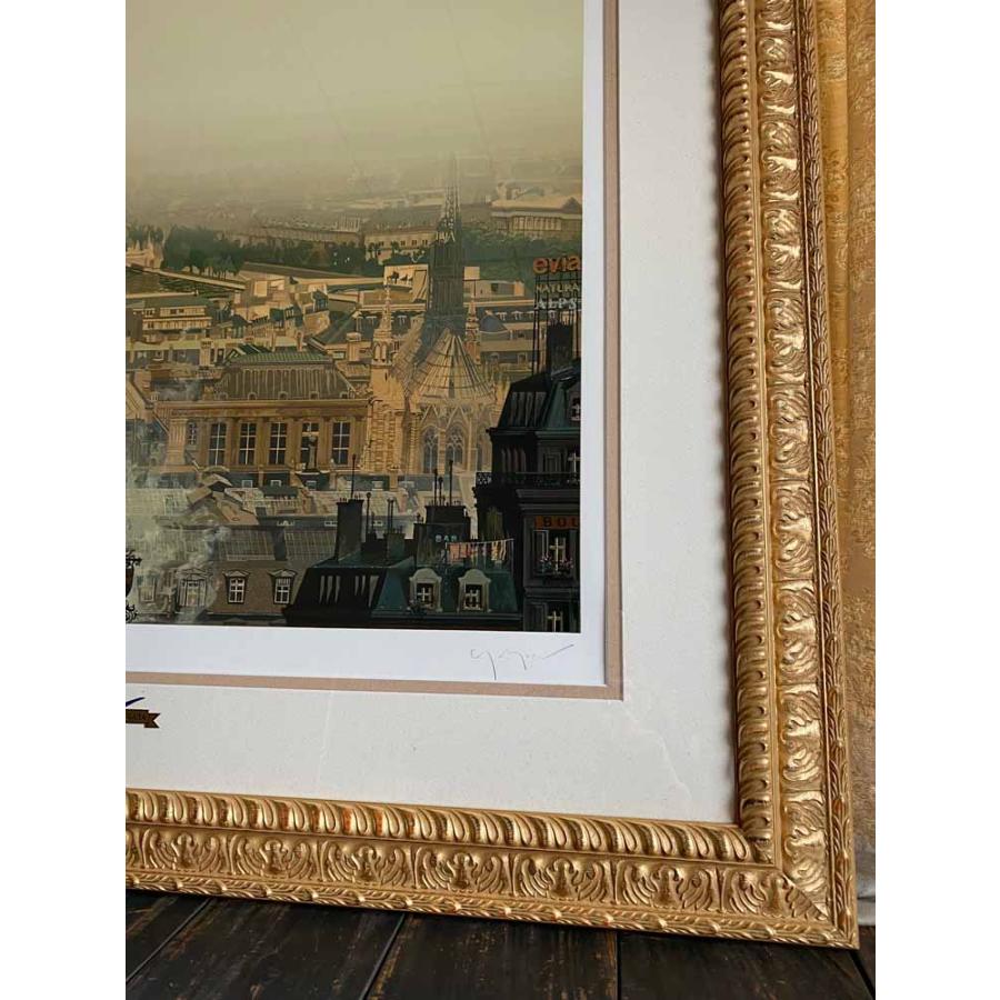 絵画 ヒロ、ヤマガタ 雨煙るパリ／版画 シルクスクリーン 送料