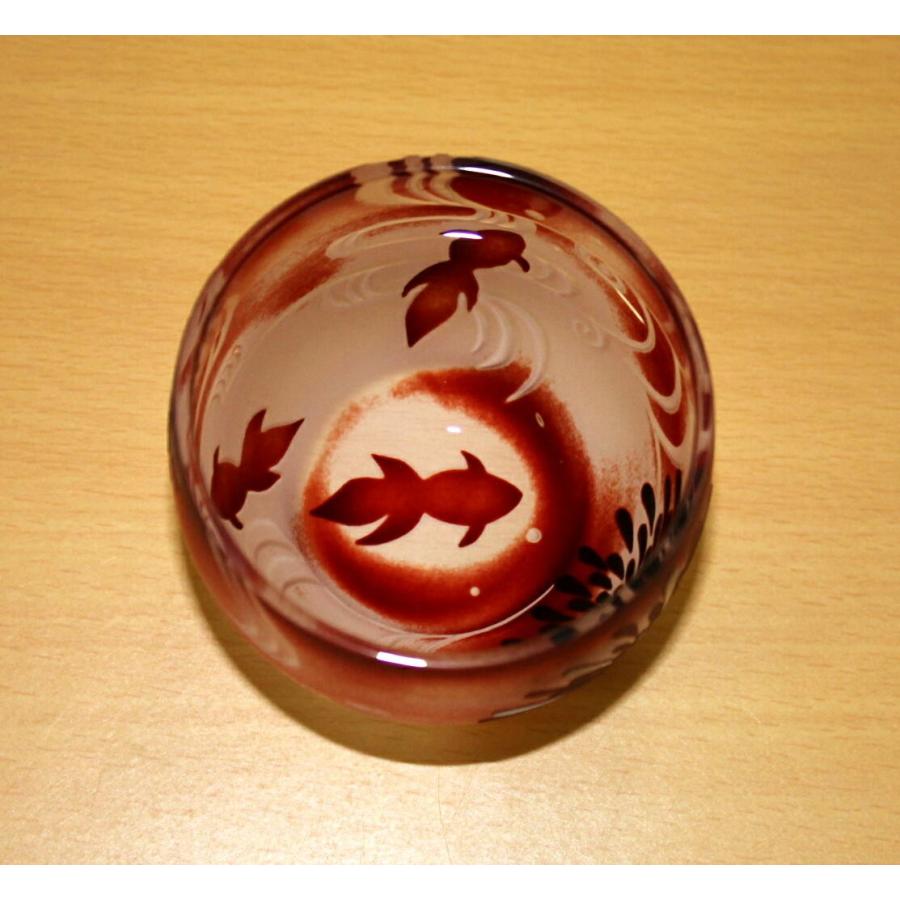 還暦祝い 砂切子グラス 花火と金魚のぐい呑み 赤 古希祝い 退職祝い 新規購入 喜寿祝い 還暦のプレゼント