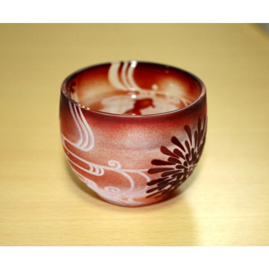 還暦祝い 砂切子グラス 花火と金魚のぐい呑み 赤 古希祝い 退職祝い 新規購入 喜寿祝い 還暦のプレゼント