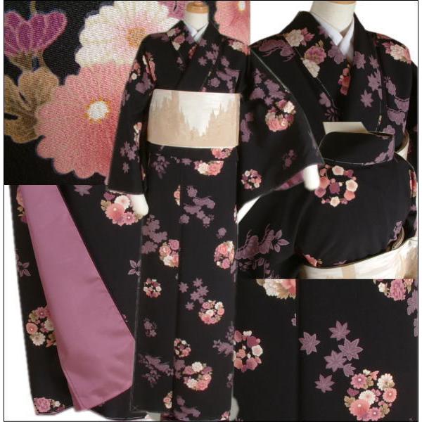 組曲」仕立て上がり着物花輪（黒） : いつも元気なきもの屋さんヤフー 