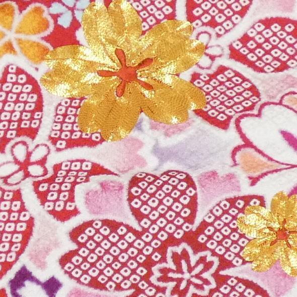 振袖　疋田文様に桜（黒）の画像