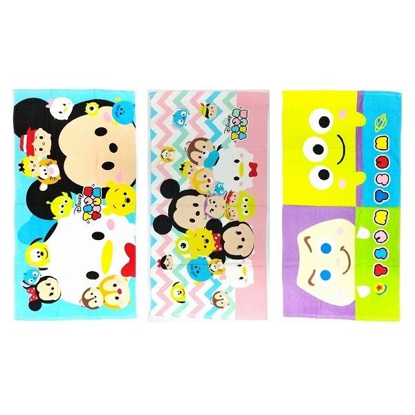 送料無料 通常地域 ディズニー ツムツム柄ミッキーマウス ミニー くまのプーさん ドナルド等ビッグサイズ大判バスタオル３枚セット新柄 送料無料