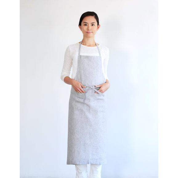fog linen work（フォグリネンワーク） リネンフルエプロン グレー