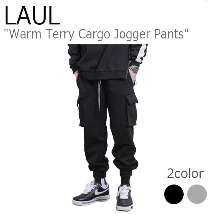 【超特価SALE開催！】 ジョガーパンツ カーゴ テリー ウォーム Pants Jogger Cargo Terry Warm レディース メンズ LAUL パンツ ラウル BLACK ウェア MA02WP4019 グレー GRAY ブラック ジョガーパンツ