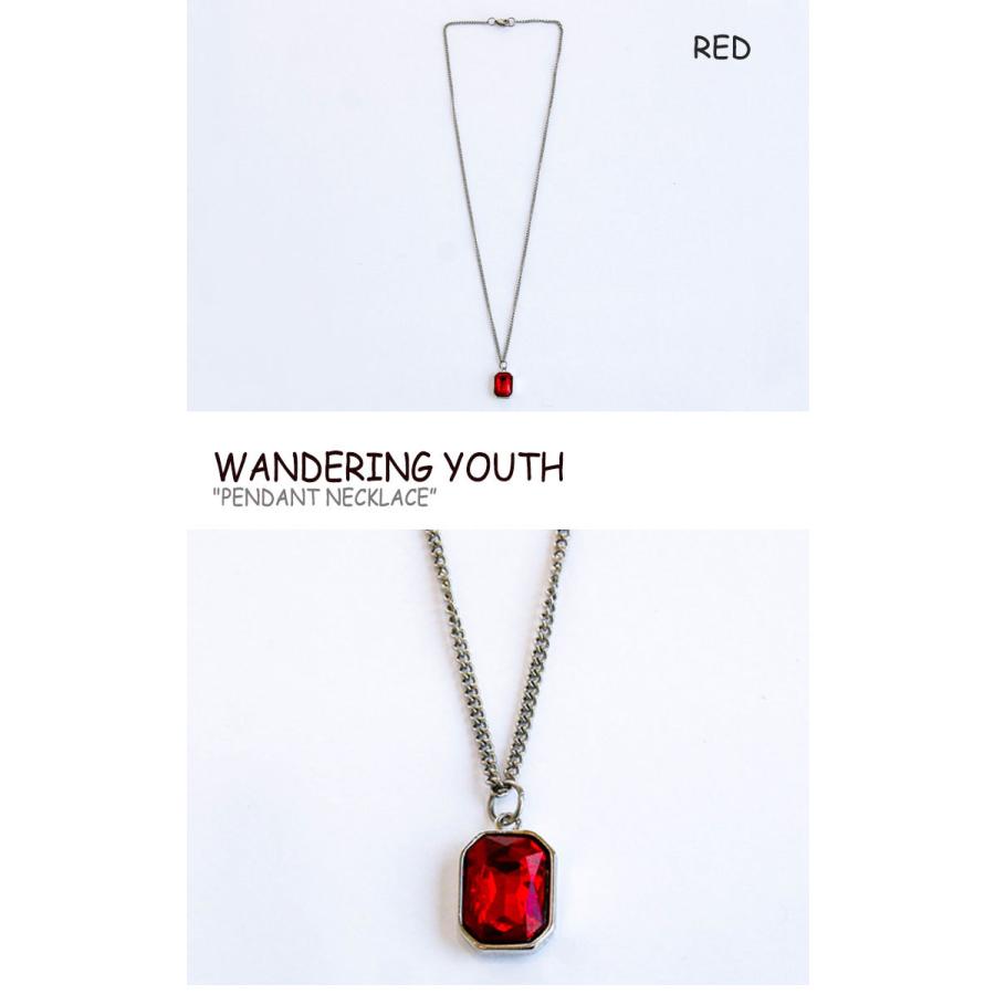 ワンダリングユース ネックレス WANDERING YOUTH PENDANT NECKLACE ペンダントネックレス レッド グリーン バイオレット ブルー 韓国アクセサリー 247 ACC｜a-labs｜02