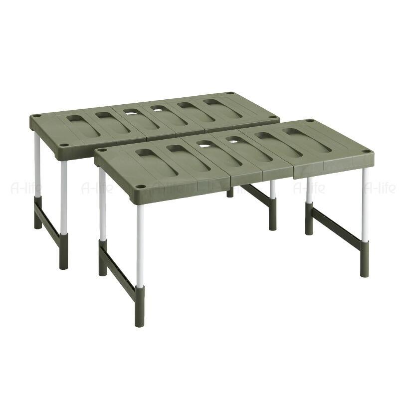 送料無料 押入れフリーラック伸縮タイプ(2台入り)【整理棚 2段 収納 布団 ふとん 整理 棚 アイデア クローゼット ラック 洋服 プラスチック】 |  | 06