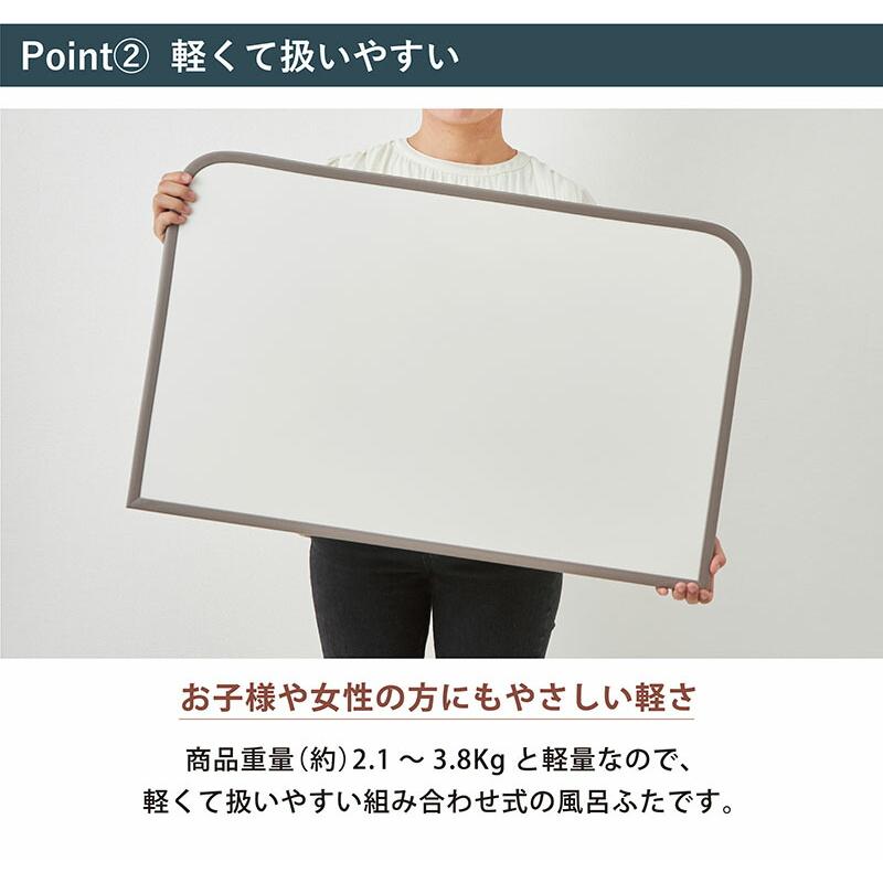 風呂ふた 組合せ 78×158cm・３枚組 UV加工 防カビ 加工 軽量 風呂蓋 風呂フタ お風呂 ふた 軽い ホワイト コンパクト  【W16】78×158cm・３枚組の画像