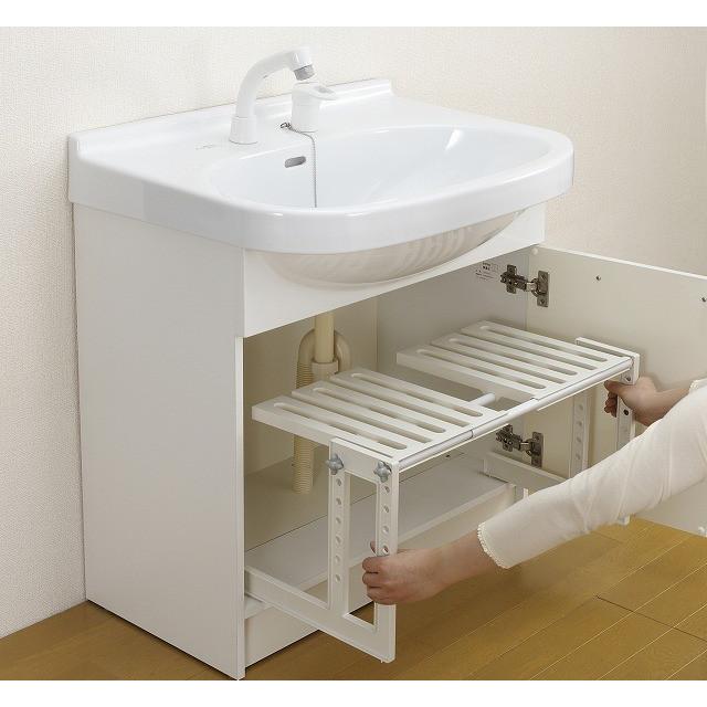 洗面下ラック 伸縮 幅 50cm 75cm 洗面下 収納 フリーラック スライド 洗面台 シャンプードレッサ シャンドレ 洗面化粧台 収納 棚 Mts Ex A Life Shop 通販 Yahoo ショッピング