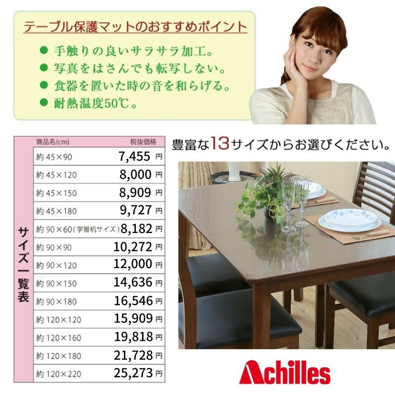テーブルマット 透明 奥行120cm×幅180cm / クリアマット テーブルクロス 透明マット ビニールクロス デスクマット ビニール キズ防止対策の画像