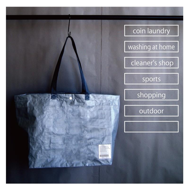 384円 通販 キャリーバッグ ランドリーバッグ M グレー 大 バッグ型 トートバッグ ランドリートートバッグ おしゃれ 大容量 エコバッグ ビニールバッグ 洗濯用