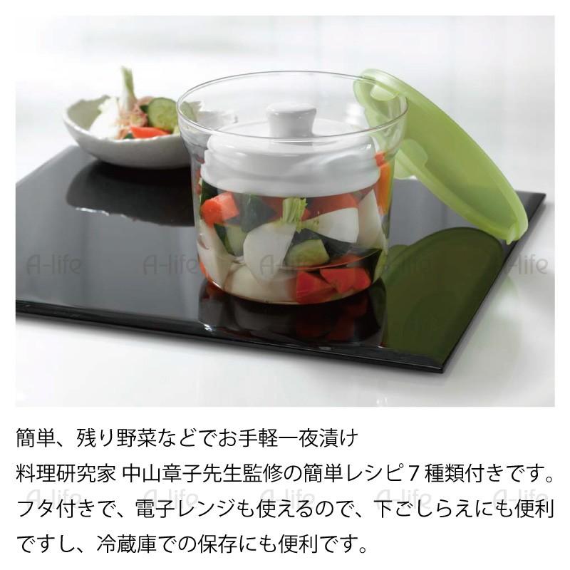 耐熱ガラス製容器 一夜漬け ポット 1.8リットル 重石 蓋付き 漬物 容器