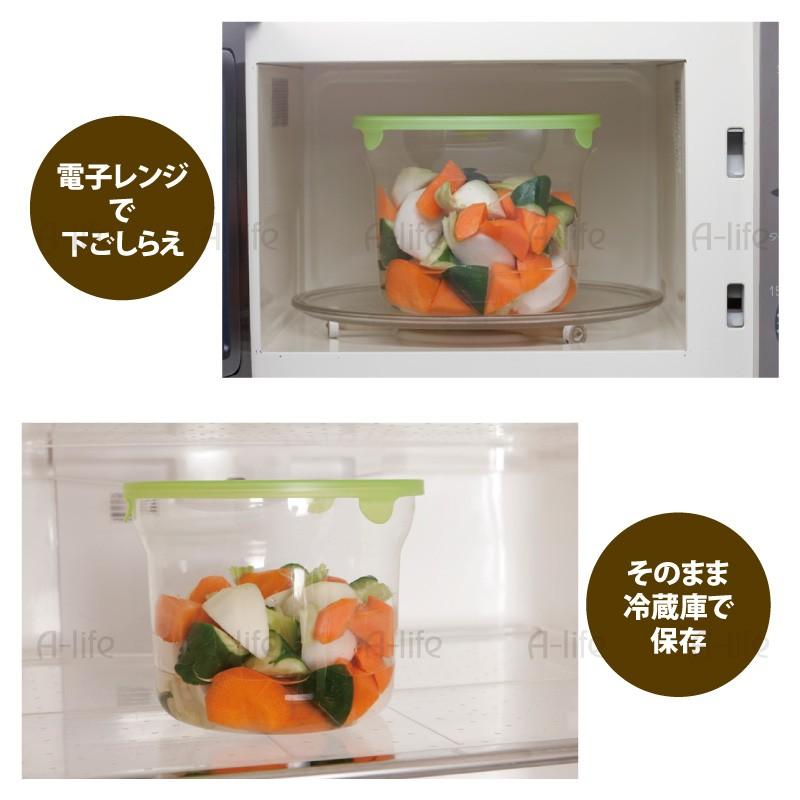 耐熱ガラス製容器 一夜漬け ポット 1.8リットル 重石 蓋付き 漬物 容器
