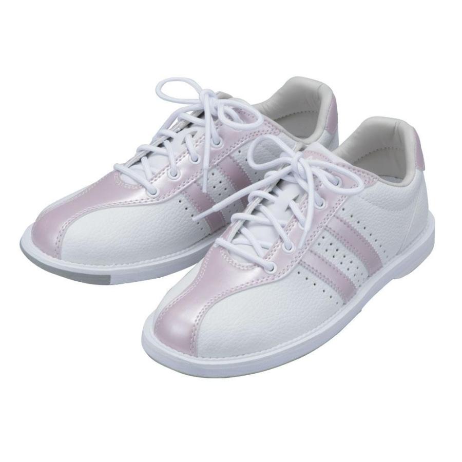 ABS ボウリングシューズ 右投げ用 ホワイト・ピンク S-380 23.5cm