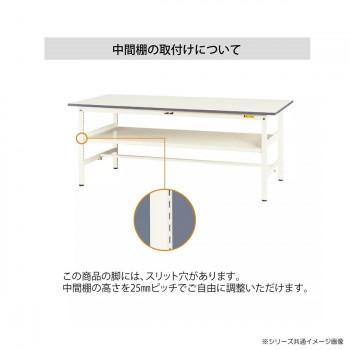 山金工業(YamaTec) SUP-1560TTF-WW ワークテーブル150シリーズ 固定式 中間棚付 (H740mm) 1500×600mm (全面棚板付) 代引き不可_4