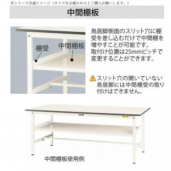 山金工業(YamaTec) SUPH-1260TTF-WW ワークテーブル150シリーズ 固定式 中間棚付 (H950mm) 1200×600mm (全面棚板付) 代引き不可_2