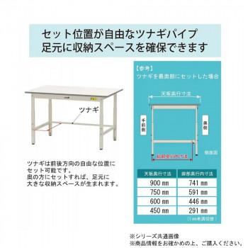 YamaTec SUPAH-1275T-WW+UK-1200-W ワークテーブル 150シリーズ 高さ調整(H900〜1200mm) (半面棚板付き)+150シリーズ用架台 代引き不可_5