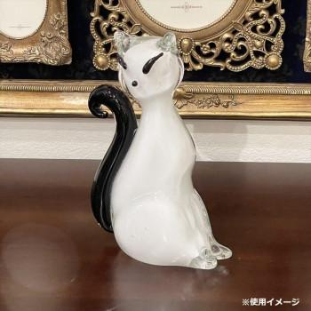 ネコ ガラス 置物 キャット ホワイト オーナメント オブジェ 65402CT ヴィヴィアン ガラス置物・キャット 65402CT : A-life Shop - 通販