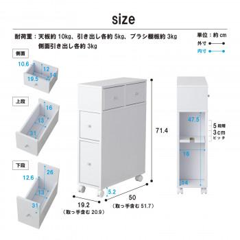 爆買 サン・ハーベスト 多機能トイレラック(引き出し付き) WJ-2402 WH ホワイト 代引き不可