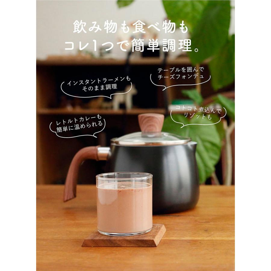 コンパクト IH 鍋ケトル セット 1.9L ブラック マルチポット 鍋 万能鍋