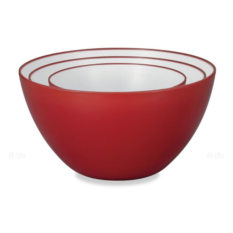 耐熱ボウル セット 14cm 18cm 20cm 3個セット レッド イエロー グレー