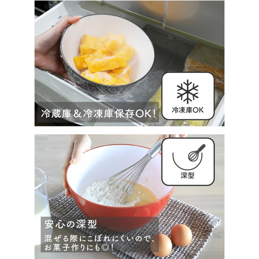 耐熱ボウル セット 14cm 18cm 20cm 3個セット レッド イエロー グレー