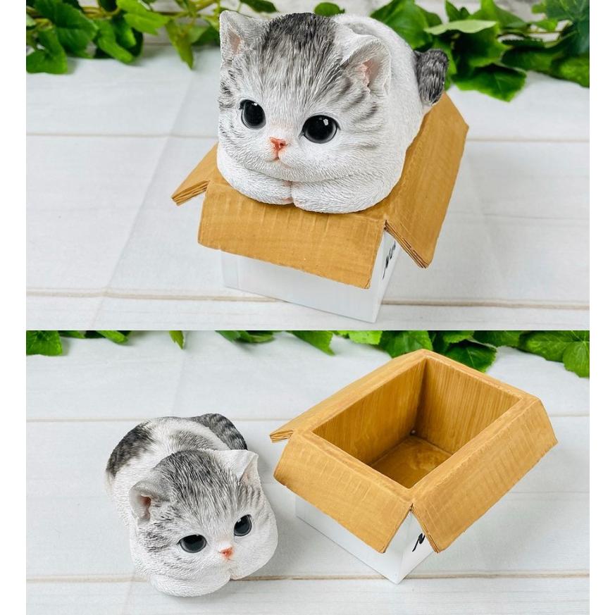 Benny's(ベニーズ) 猫の置物 ひみつの箱 本物そっくりなネコのガーデンオーナメント オブジェ レジン製 ギフト プレゼント QY-238｜a-lifeshop｜05