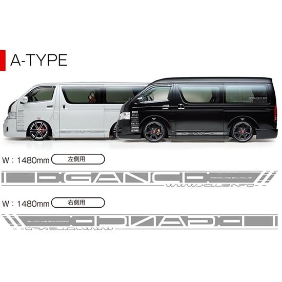 J-CLUB レガンス」ハイエース/ロング車用ブランドサイドデカール A