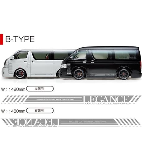 J-CLUB レガンス」ハイエース/ロング車用ブランドサイドデカール B