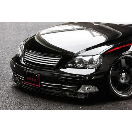 トヨタ マークX GRX120系 社外フロントグリル マークレス ブラックメッキ トヨタ マークX GRX120系 社外フロントグリル マークレス ブラック