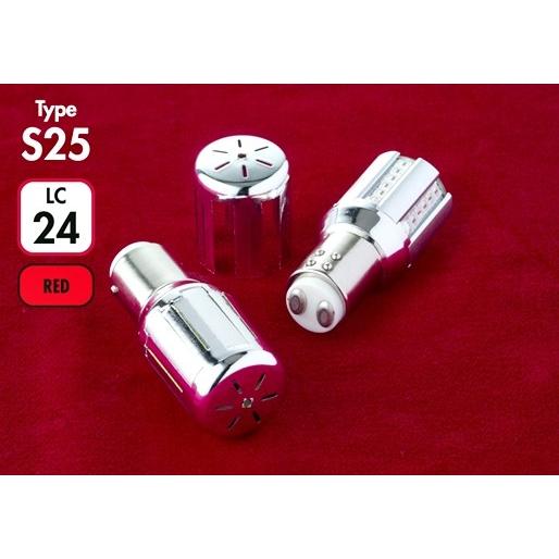 「ヴァレンティ JEWEL」LEDクロームバルブ SS（S25ダブル/シングル）高輝度42LED（レッド）ｘ２個