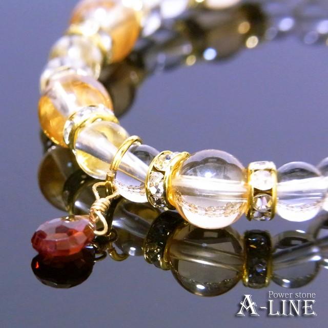 パワーストーン ブレスレット ブレストップにガーネット ゴールデン