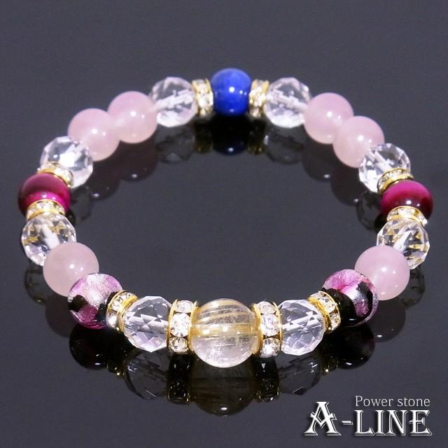 パワーストーン ブレスレット Aルチルクォーツ10mm＆ほたる玉ピンク