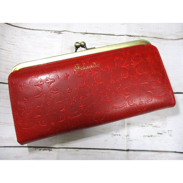 SALE 財布 レディース 長財布 がま口 フェランド ブランド 本革 ダマスク柄の落ち着いたデザイン セール おまけ付き 訳あり 財布 レディース 長財布 がま口 束入れ ブランド フェランド 本革 牛革