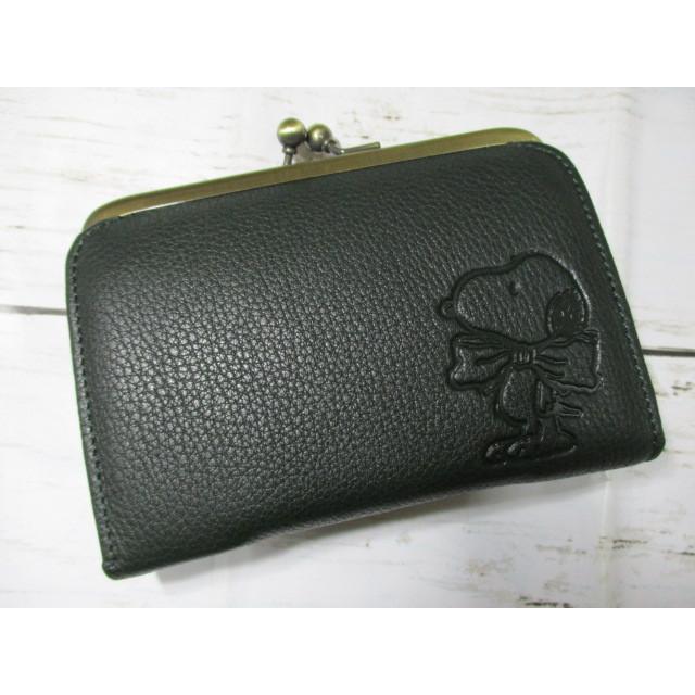 スヌーピー 財布 レディース がま口 SNOOPY ブランド 本革 手触りの  