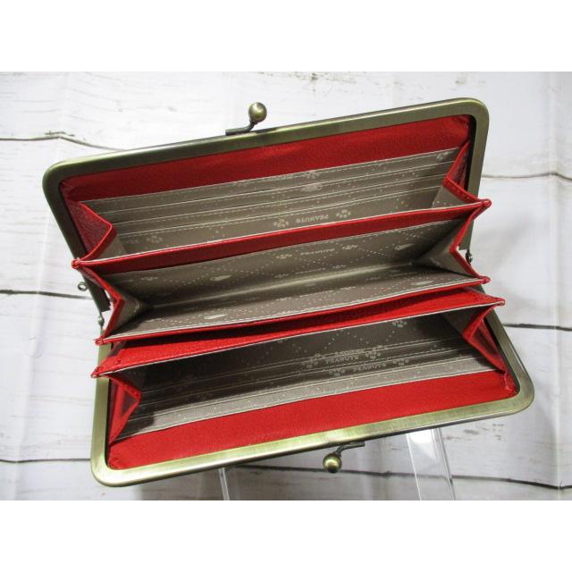 sale スヌーピー 財布 レディース 長財布 がま口 レッド ブランド 本革 手触りのいい牛革使用 73271 おまけ付き 訳あり 在庫限り SNOOPY（スヌーピー） 財布 レディース 長財布 がま口 ブランド レッド