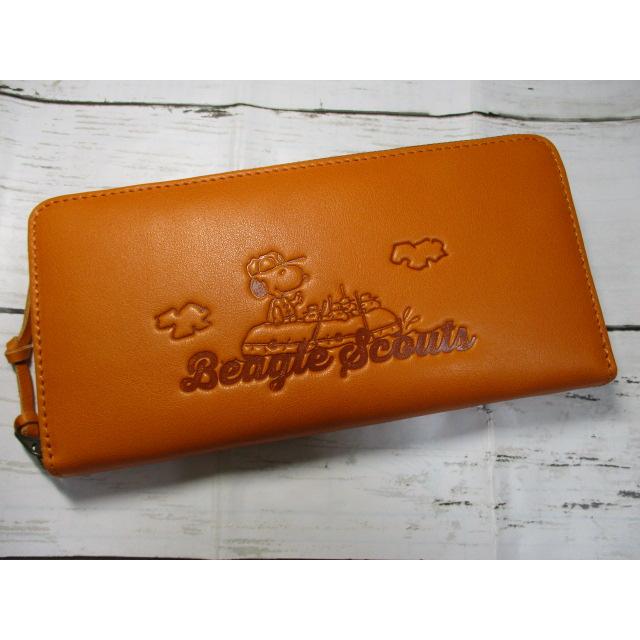 PEANUTS/SNOOPY】スヌーピー 本革 ラウンド長財布 【TEAM BEAGLE】［sp