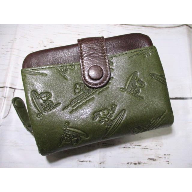 スヌーピー 財布 レディース 二つ折り ラウンド SNOOPY ブランド 本革  