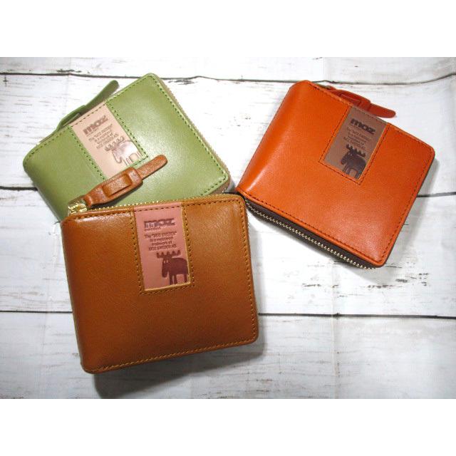 モズ 財布 レディース 二つ折り ラウンド moz ブランド 本革 ヌメ バイ  