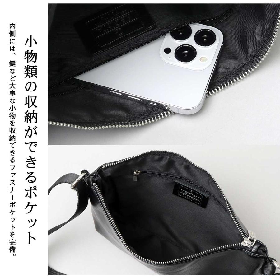 サコッシュ ショルダーバッグ メンズ ミニショルダーバッグ レザー 革 牛床革 小さめ 斜めがけ おしゃれ 無地 シンプル レジスタ REGiSTA 父の日 ギフトの画像