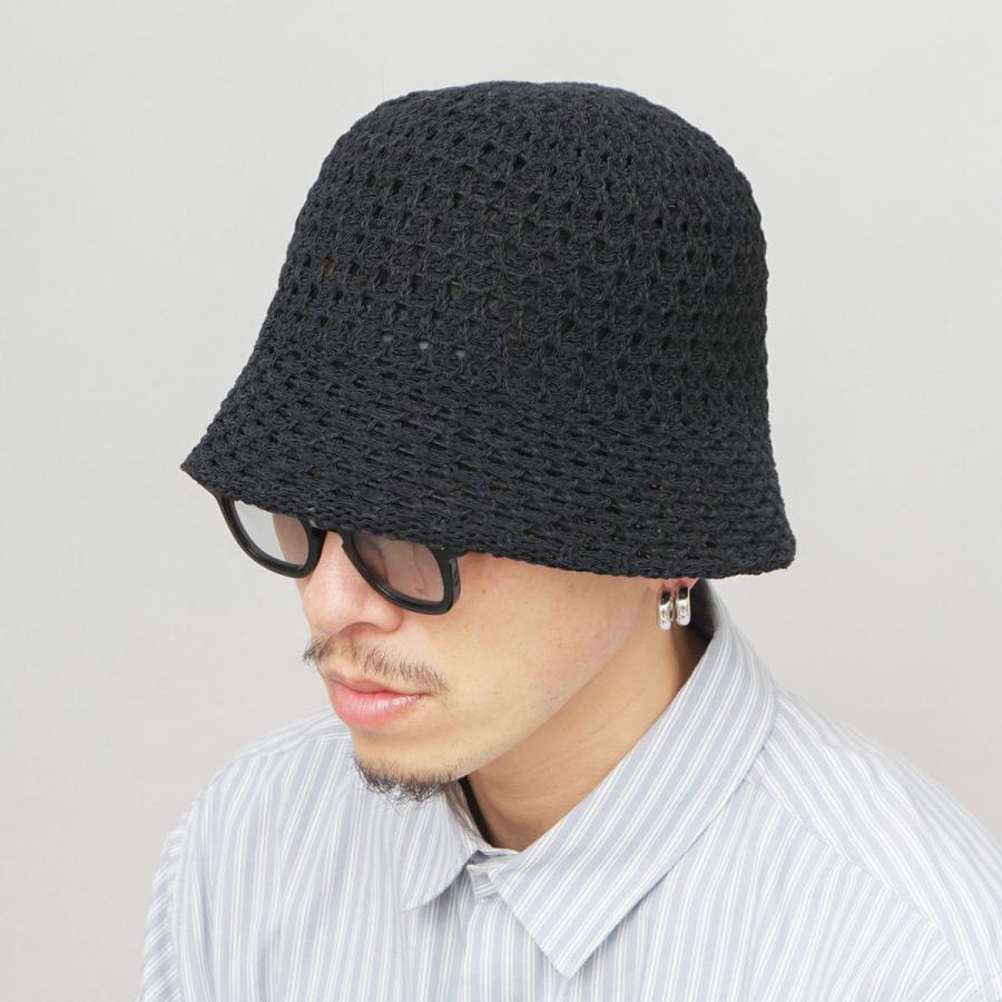 A.M.S. ハット クロシェハット 編み込み ニット バケットハット メンズ