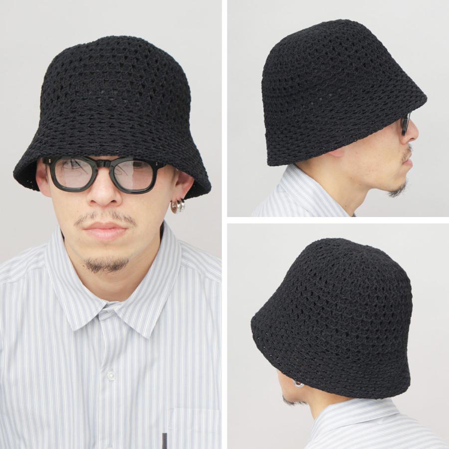 A.M.S. ハット クロシェハット 編み込み ニット バケットハット メンズ