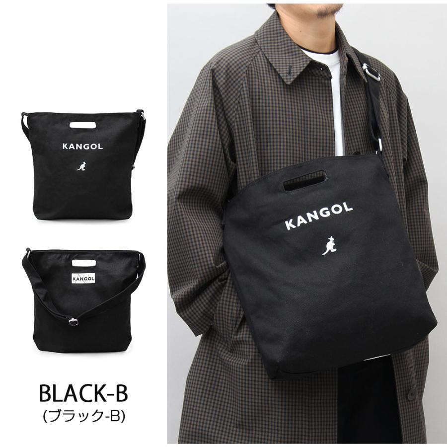 カンゴール KANGOL トートバッグ キャンバス ショルダーバッグ 2way 肩掛け 斜め掛け 縦長 縦型 黒 ロゴ 帆布 通学｜a-m-s｜05