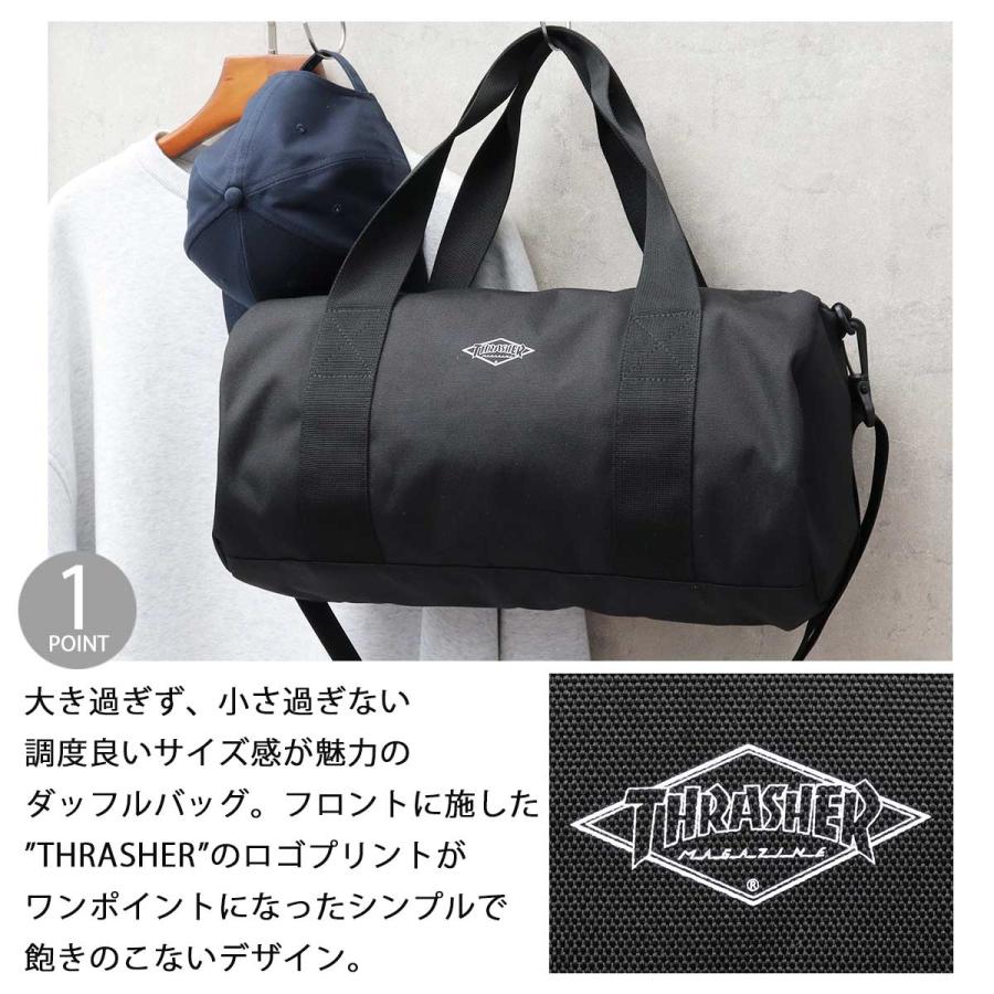 THRASHER（スラッシャー） ダッフルバッグ ボストンバッグ black