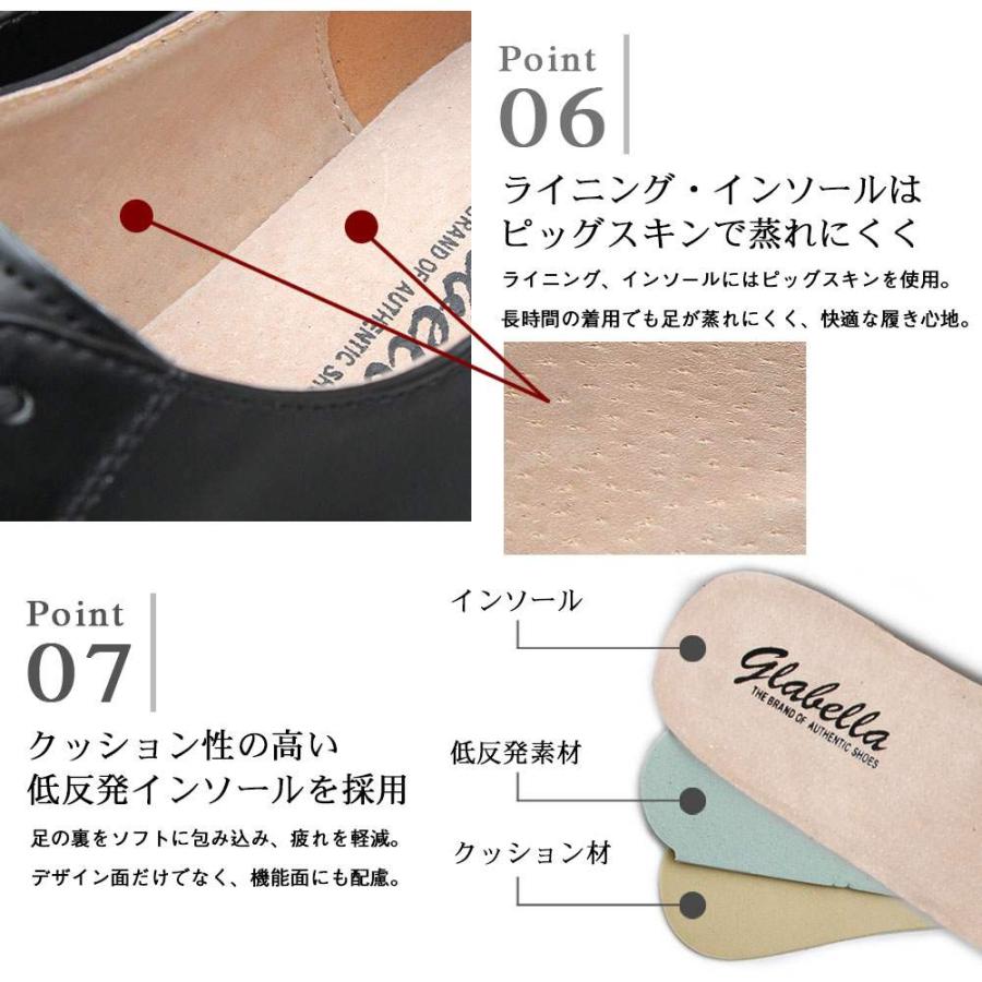 オックスフォードシューズ メンズ 革靴 牛革 紳士靴 レザーシューズ ビジネス 通勤 仕事 通学 黒 ブラック 低反発 グラベラ glabella 父の日 ギフトの画像