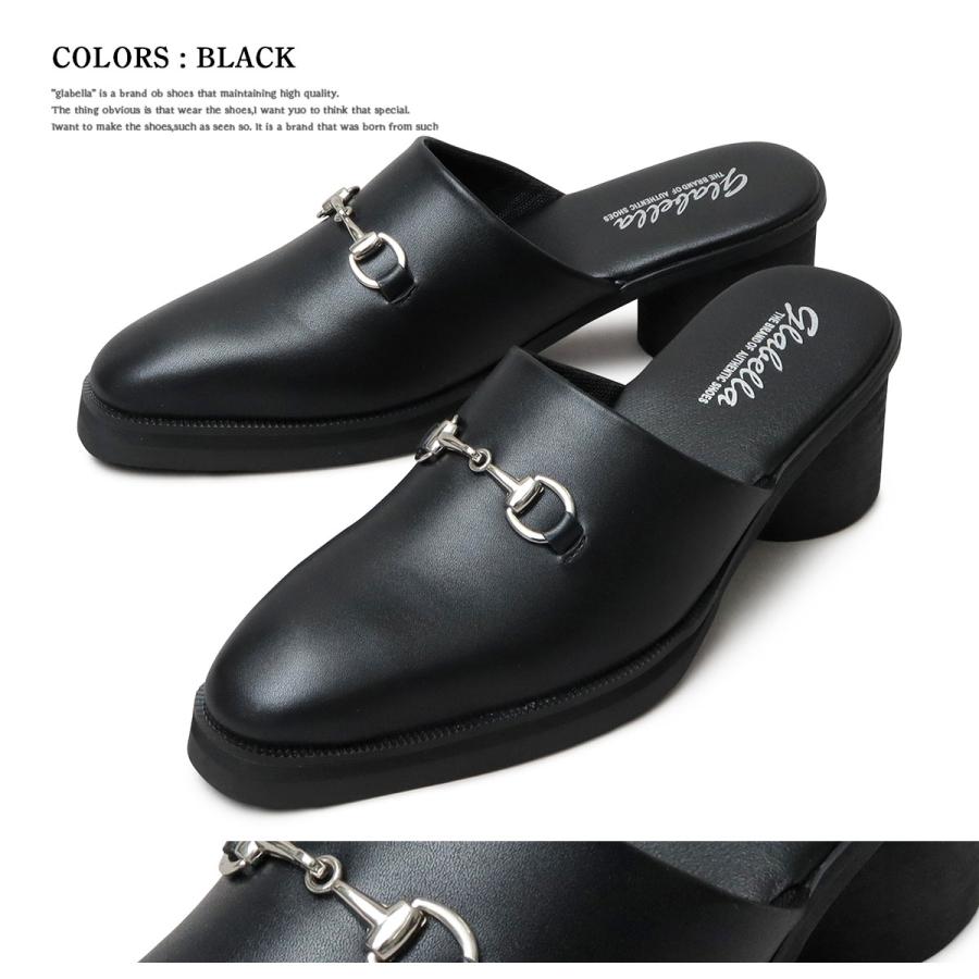 b*3様 シーバイクロエ 23.5 レザー 黒 ミュール サンダル ヒール Ch glabella（グラベラ） ミュール ヒール サンダル メンズ ハイヒール 黒